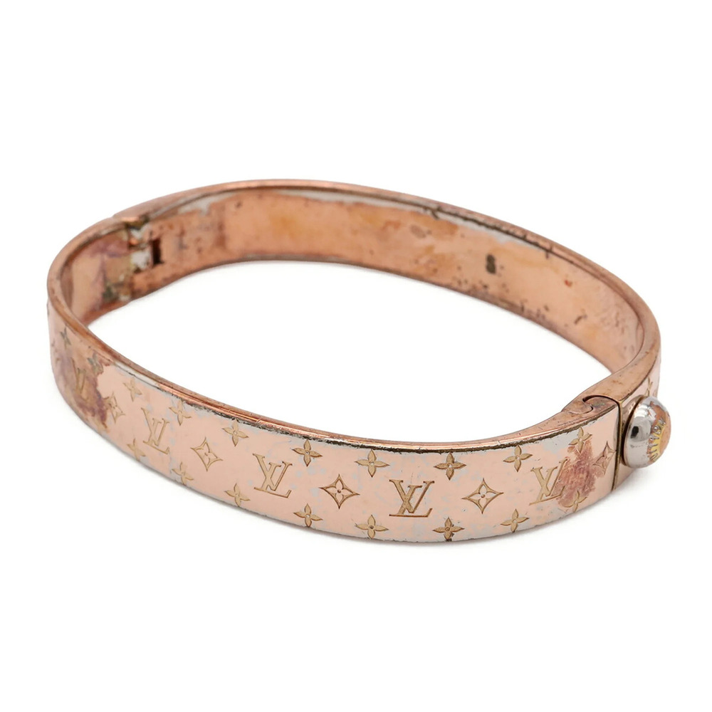 LOUIS VUITTON Cuff Nanogram Bangle Bracelet PGP Pink Gold #S Size M00253